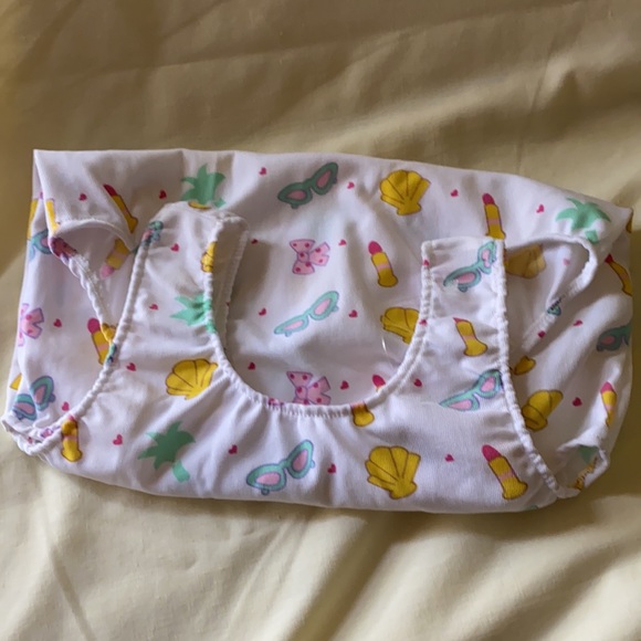 18-24M Infant/Toddler Swimsuit, Vintage, Wh/PkTeal - Picture 5 of 7